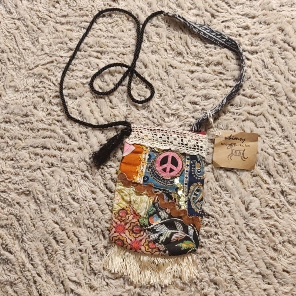 ‎Handmade boho style cell phone mini bag